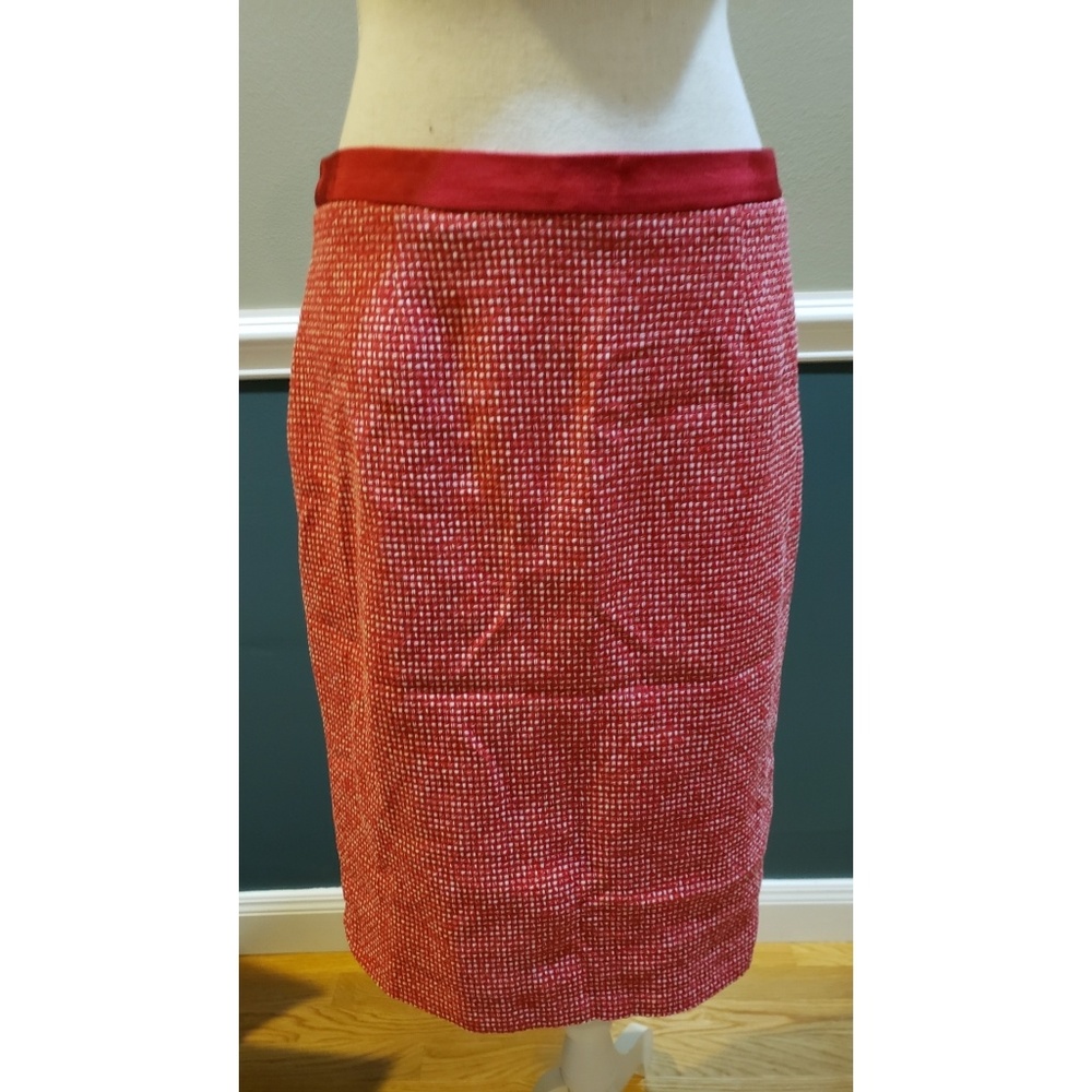 Boden red and white skirt NWT